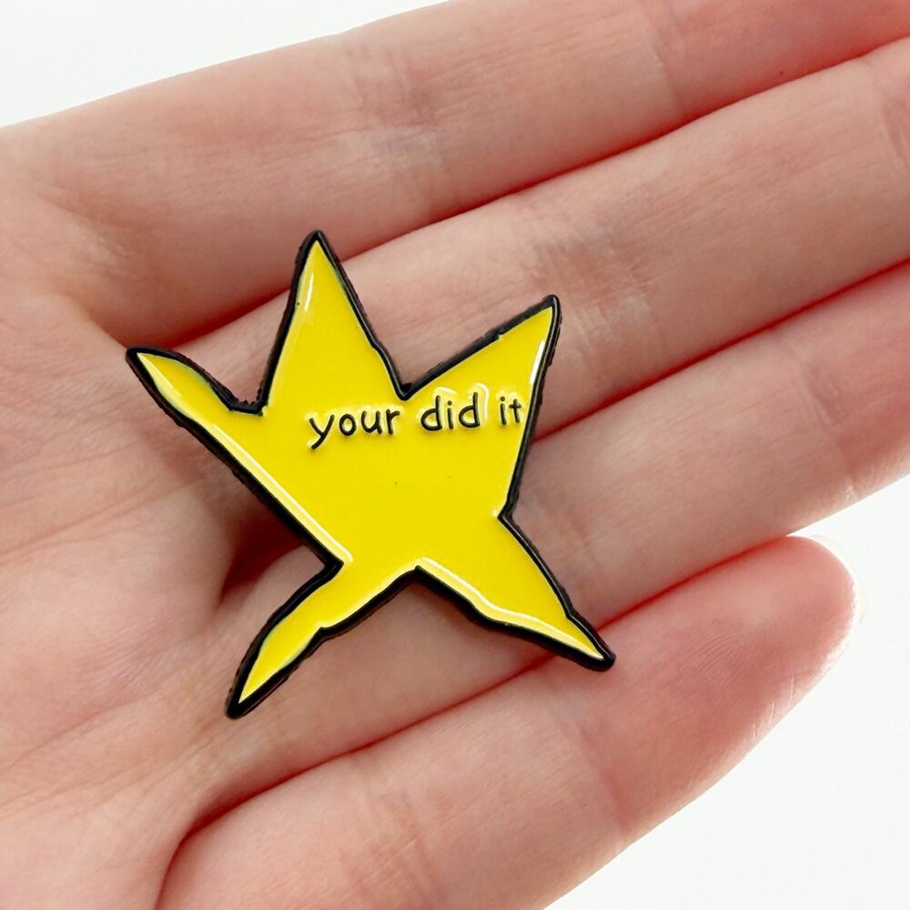 Gold Star Pin Your Did It Enamel Pin, Introverts and Extroverts Gift